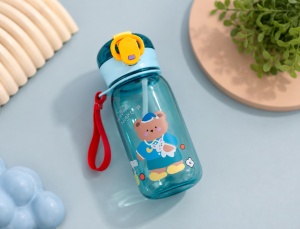 Cana cu Pai pentru Copii. Antipicurare, Plastic, Multicolor, 400 ml - Img 4