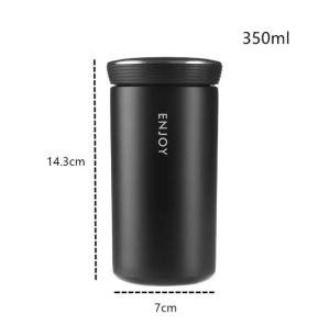 Cana pentru Cafea si Ceai, Model Enjoy, Otel Inoxidabi, Negru, 350 ml - Img 5