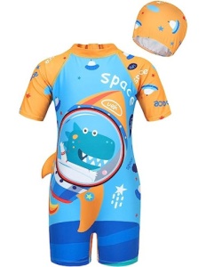 Costum de Baie Copii Dinozaur Astronaut Doua Piese