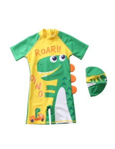 Costum De Baie Copii Intreg Dino Verde - Img 2