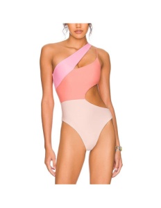 Costum de Baie, Intreg, Decupat, pe Umar, Sweet Pink