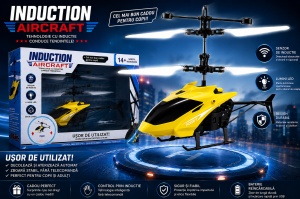 Elicopter cu Inductie, Control Tactil, Sistem Gyroscopic, Incarcare USB, Alb/Galben, Varsta 14+ - Img 3