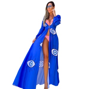 Halat Lung Plaja, Elegant, Blue Evil Eye, Marime Universala