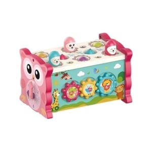 Joc Interactiv, 8 in 1, Bufnita Magica, Culoare Roz, Material Plastic, 10 Piese, 18 luni+