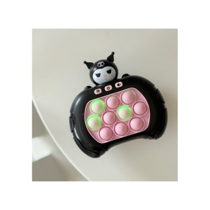 Joc Interactiv Consola Pop It, Cu Muzica Si Lumini, Antistres, Model 8, Plastic, Roz/Negru, 3 ani+ - Img 2