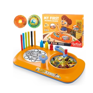 Jucărie Educațională "My First Drawing Board" – Spirograf și Pictură prin Rotire, Portocaliu, 3ani+