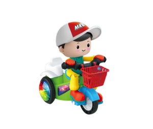 Jucarie Interactiva Baietelul cu Tricileta, Multifunctionala, cu Lumini si Muzica, Plastic, 12 luni+