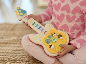 Jucarie Interactivă Chitară, cu Sunete și Lumină, Plastic, Galben, 3 ani+