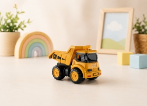 Jucarie Masinuta Basculanta Model 2 pentru Baieti, Galben, 11 cm, Plastic