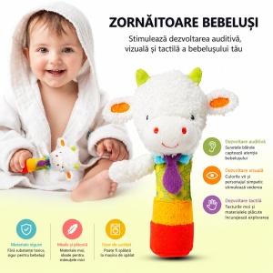 Jucarie Multicolora pentru Bebe 6 - 12 Luni, cu Sunete, Plus, Oita - Img 2