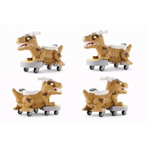 Jucărie Ride-On Dinozaur Crem cu Lumina LED și Mișcare 360°, pentru Copii 1–3 Ani - Img 2
