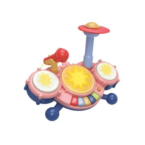Jucarie Set Tobe Interactive Bebelusi, Microfon, Volum Ajustabil, Functie Pian, Lumini, Roz, 32x28x20 Cm, 18 luni+