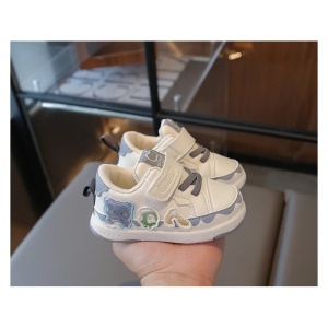 Pantofi Sport Copii pentru Primii Pași, Talpă Flexibilă și Antiderapantă, Ușori, Alb cu Gri - Img 2