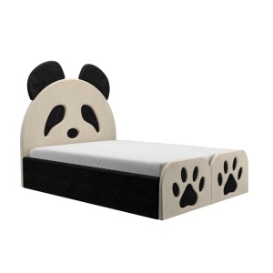 Pat tapitat copii urs Panda cu Somiera - Img 2