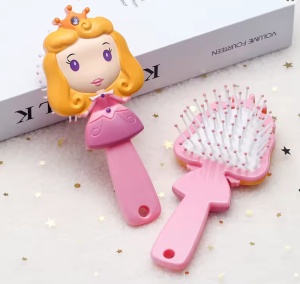 Perie de Păr pentru Copii cu Model Prințesă 3D și Coroniță, Roz