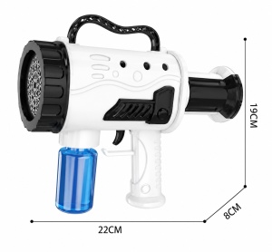 Pistol pentru Baloane de Săpun Model Vector Negru-Alb, cu Lumini LED, Funcționare pe Baterii - Img 2