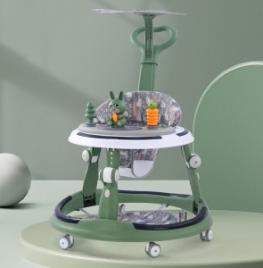 Premergător Verde Multifuncțional,6-24 Luni, cu Mâner Parental, Lumini LED 360°,cu Muzică și Jucării - Img 5