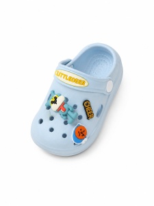 Saboți Copii Tip Crocs din Spumă cu Accesorii Detașabile și Baretă Reglabilă, Bleu