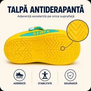 Saboți Copii Tip Crocs din Spumă EVA cu Dino Baby 3D și Accesorii Decorative, Baretă Reglabilă, Talpă Antiderapantă, Galben - Img 5