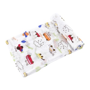 Scutec Muselina pentru Bebelusi, Bumbac, Masinute, 120X110 cm