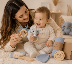 Set Cadou Nou-Nascut, Pentru Dentitie, Baby Gri - Img 2