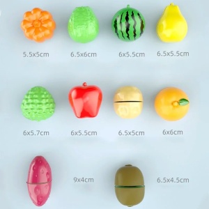 Set de Joaca Fructe pentru Feliat cu Tacamuri, 21 Piese, Plastic, Albastru, 3 ani+ - Img 4