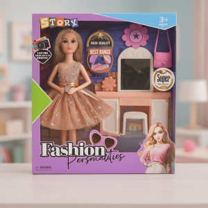 Set Papusa si Masuta de Make-up, Plastic, 30 cm, 3 ani+
