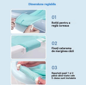 Suport tip Hamac Pentru Cadita Bebelusi, Universal, Textil, Turquoise - Img 7