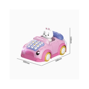 Telefon Interactiv Iepure, Mașină cu Lumini și Sunete – Jucărie Educațională Multifuncțională, 1.5ani+ - Img 2