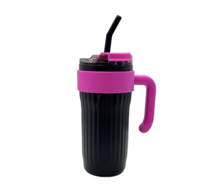 Termos 2 in 1, cu Pai si Maner, Negru/Fucsia, 860 ml