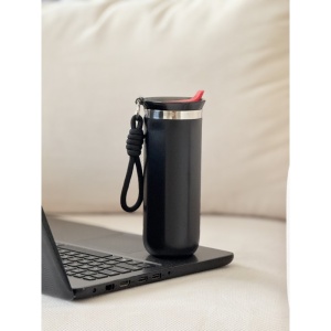 Termos pentru Cafea, cu Maner, Otel Inoxidabil, Negru, 500 ml