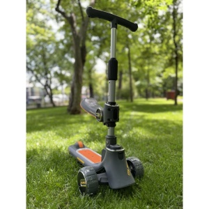 Trotineta 2 In 1 At Performance Pentru Copii, Ghidon Reglabil Pe Inaltime, Sezut Rabatabil, Negru si Portocaliu, 2 ani+ - Img 3