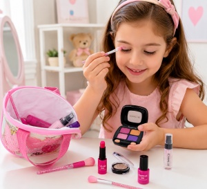 Trusa Make-up Pentru Domnisoare, cu Poseta, 12 Piese, Multicolor, 6 ani+ - Img 2