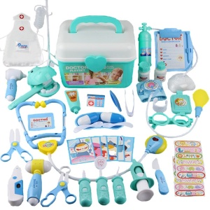 Trusa pentru copii Micul Dentist, Accesorii medicale, Valiza, 44 Piese, Plastic, Albastru, 3 ani+ - Img 8