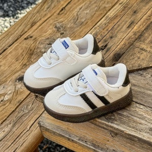 Adidași Copii Alb cu Negru, Închidere cu Scai și Șiret Elastic, Talpă Antiderapantă, Model Sport Casual - Img 4