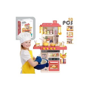 Bucătărie Interactivă Copii "Spray Kitchen" - 50 Piese, Sunete & Lumini, Robinet cu Apă Funcțională, 5ani+ - Img 2