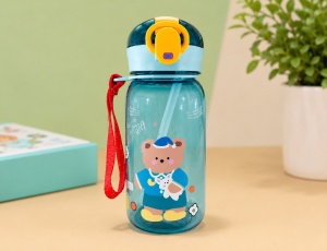 Cana cu Pai pentru Copii. Antipicurare, Plastic, Multicolor, 400 ml