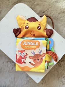Carte Senzoriala Aventura in Jungla, model Manusa, Textil, Multicolor, 0 luni+ - Img 3