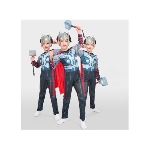 Costum Carnaval Pentru Baieti, SuperErou Robot, Salopeta, Poliester, Accesoriu Pelerina si Masca