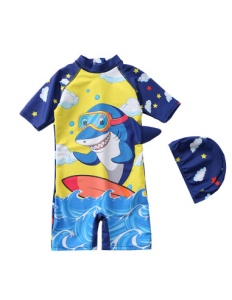Costum de Baie Copii Intreg Baby Shark Multicolor Doua Piese - Img 2