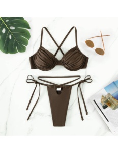 Costum de Baie Doua Piese Brown - Img 2