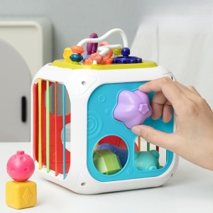 Cub de Joaca Interactiv Pentru Bebelusi, Cu Diferite Functii, Multicolor, 7 in 1, Plastic - Img 2