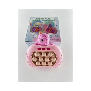 Joc Interactiv Consola Pop It, Cu Muzica Si Lumini, Antistres, UNICORN, Roz