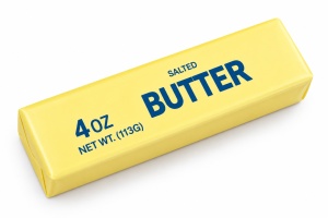 Jucărie Antistres XL Squishy în Formă de Pachet de Unt,Auriu, 3 Ani+
