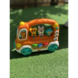 Jucarie Autobuzul cu Animale, Multifunctionala, Cu Melodii si Sunetele Animalelor, Plastic, 12 luni+ - Img 2