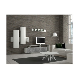 Living Melissa, Alb si Gri, L 3000x A 450x H1700 mm