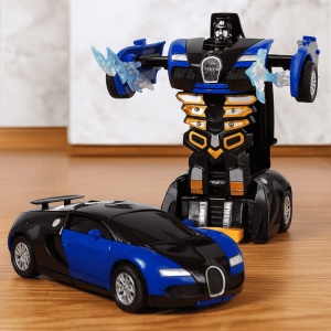 Masinuta 2 in 1, AutoRobot, Plastic, Albastru/Negru, Accesorii Sabii, 14 x 6 cm, 2 ani+ - Img 2