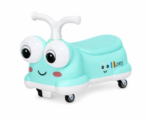 Mașinuță Bleu Ride-On pentru Copii, Model Omidă, 2-4 Ani, cu Lumini și Roți Silențioase