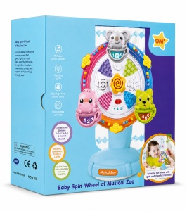 Mini Ruletă Muzicală Interactivă, cu Sunete si Lumini, Model Albastru, 0 luni+ - Img 3