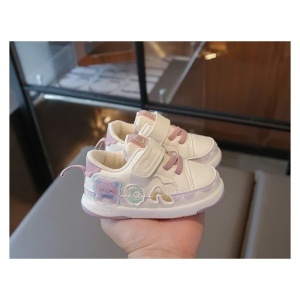 Pantofi Sport Copii pentru Primii Pași, Talpă Flexibilă și Antiderapantă, Ușori, Alb cu Roz Pastel - Img 2